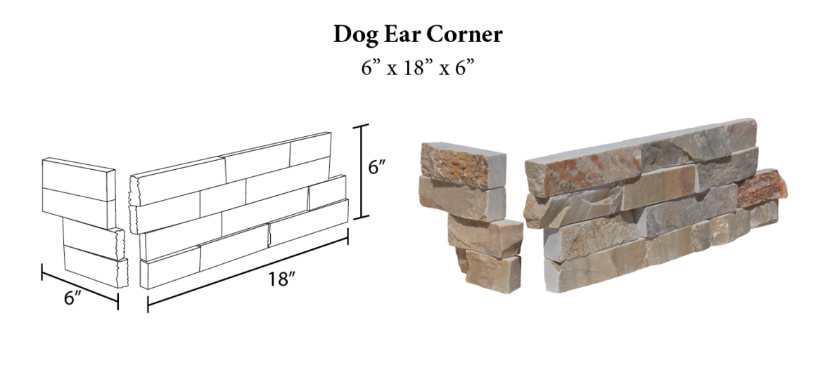 Beige Quartz 6X18 Splitface Ledger Panel Corner LPC62618SF Icon Tile