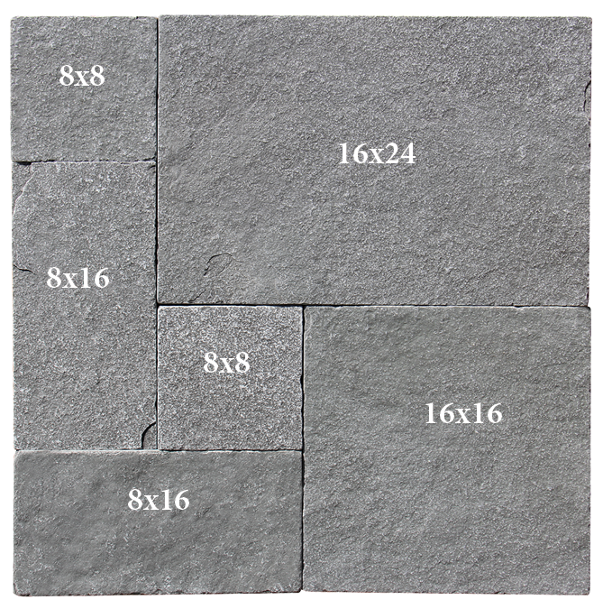 Indian Bluestone French Pattern Tumbled Paver 3cm - Icon Tile