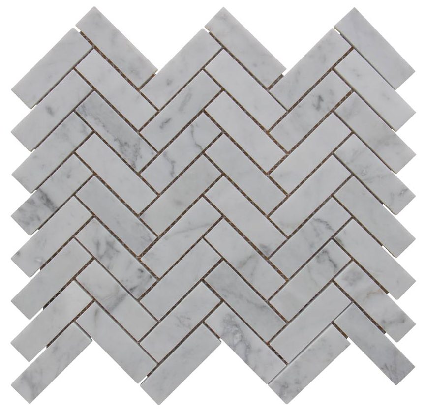 Carrara White Marble 1x3 Herringbone NEW ARRIVAL - Icon Tile