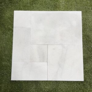White Marble Tile - Leather Finish - Versailles Pattern